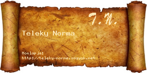 Teleky Norma névjegykártya